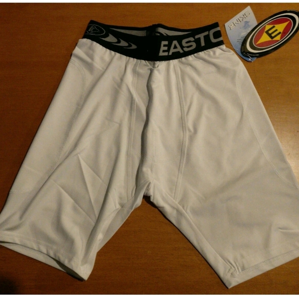 Easton White Athletic Shorts Youth Large